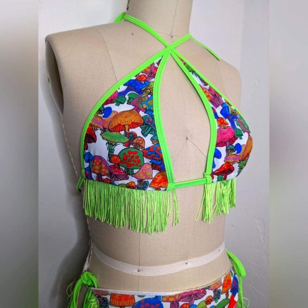 Shop Bglittz Neon Green Mushroom Rave Set